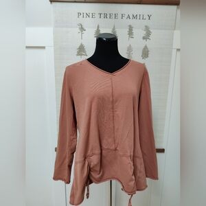 CMC By Your Name Cotton V-Neck Pullover Sweatshirt XXL – Adjustable Hem, Made in